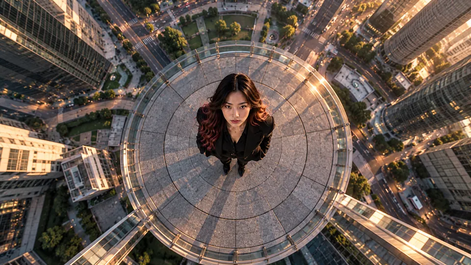 Bird's-Eye View: Directly overhead, looking straight down.
